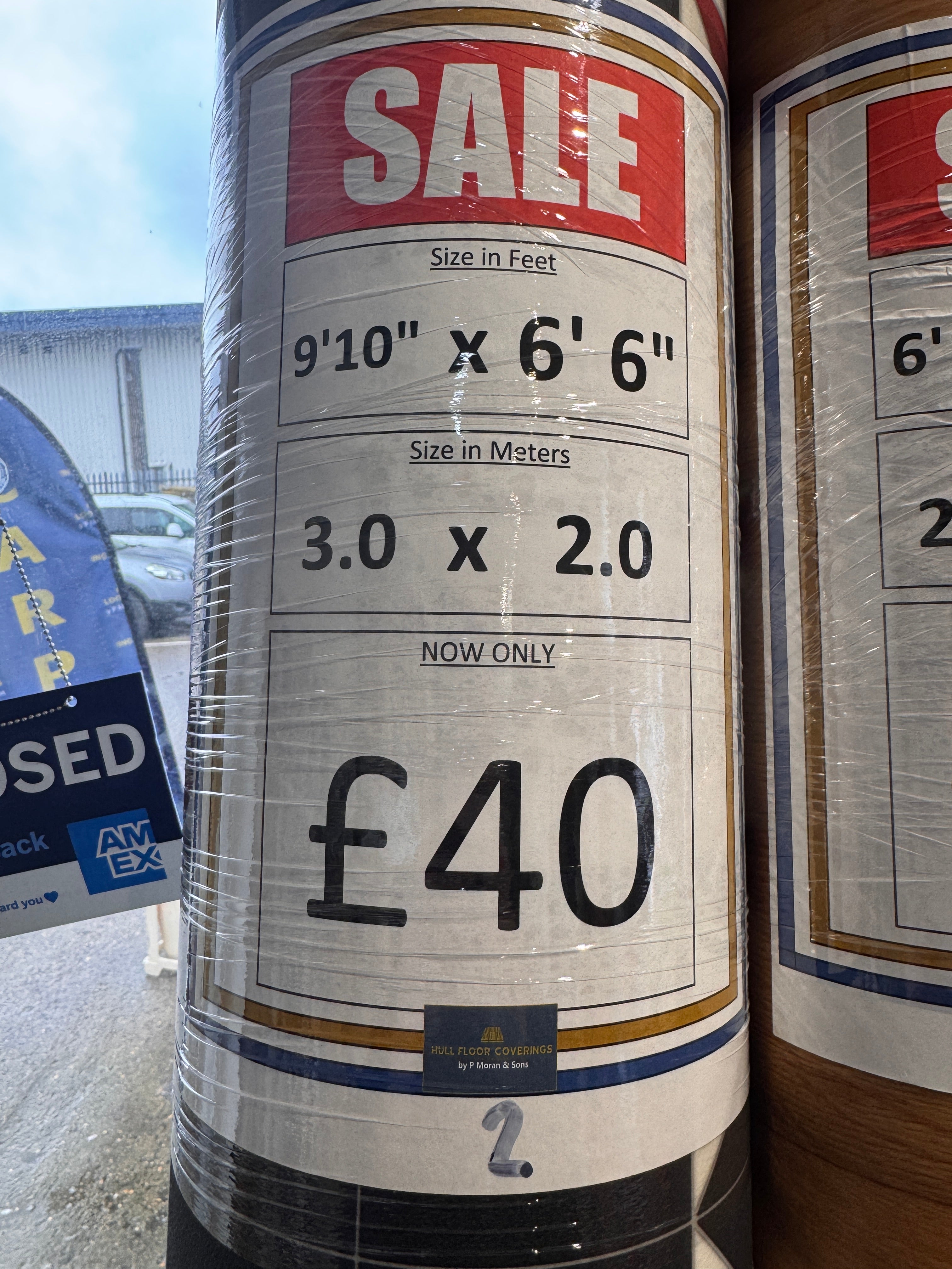 (V02) 3 x 2m (9'10""x6'6")Vinyl Remnant