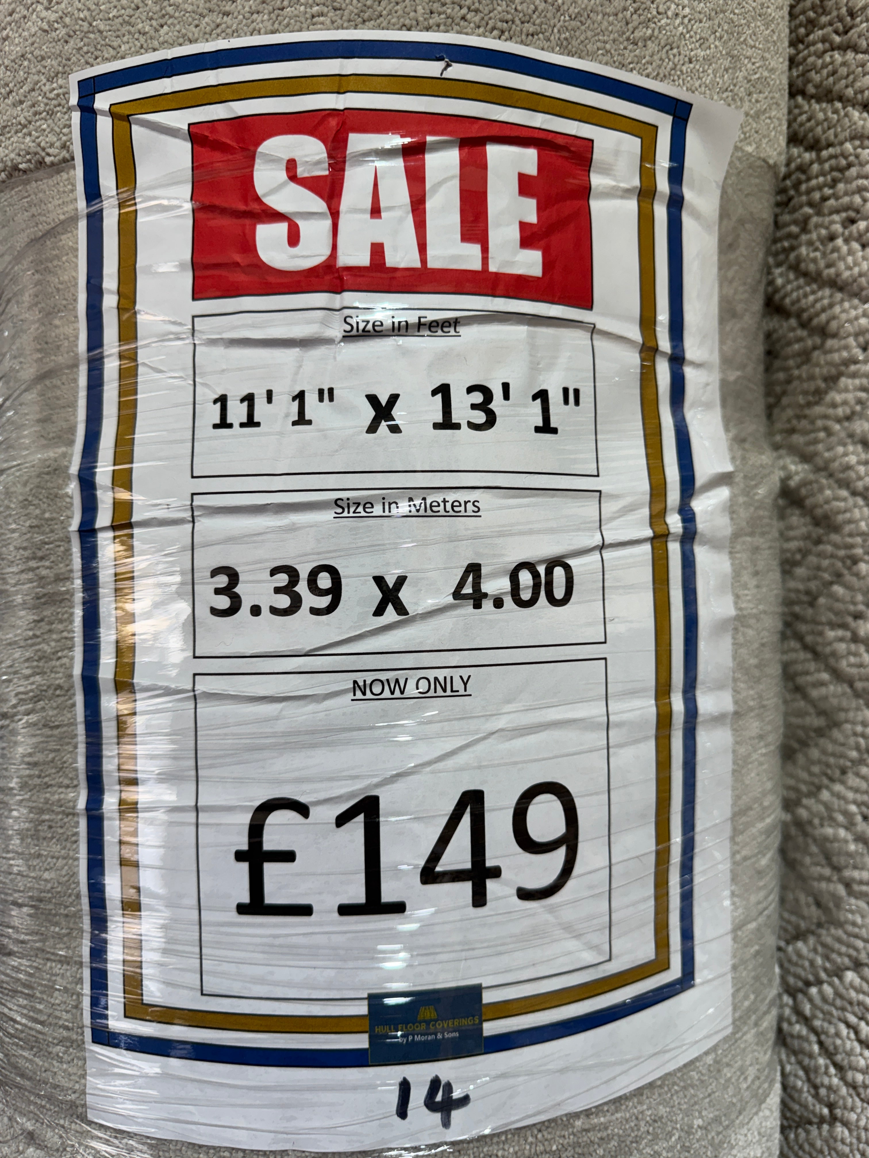 (C14) 3.39 x 4m (11'1"x13'1") Capet Remnant