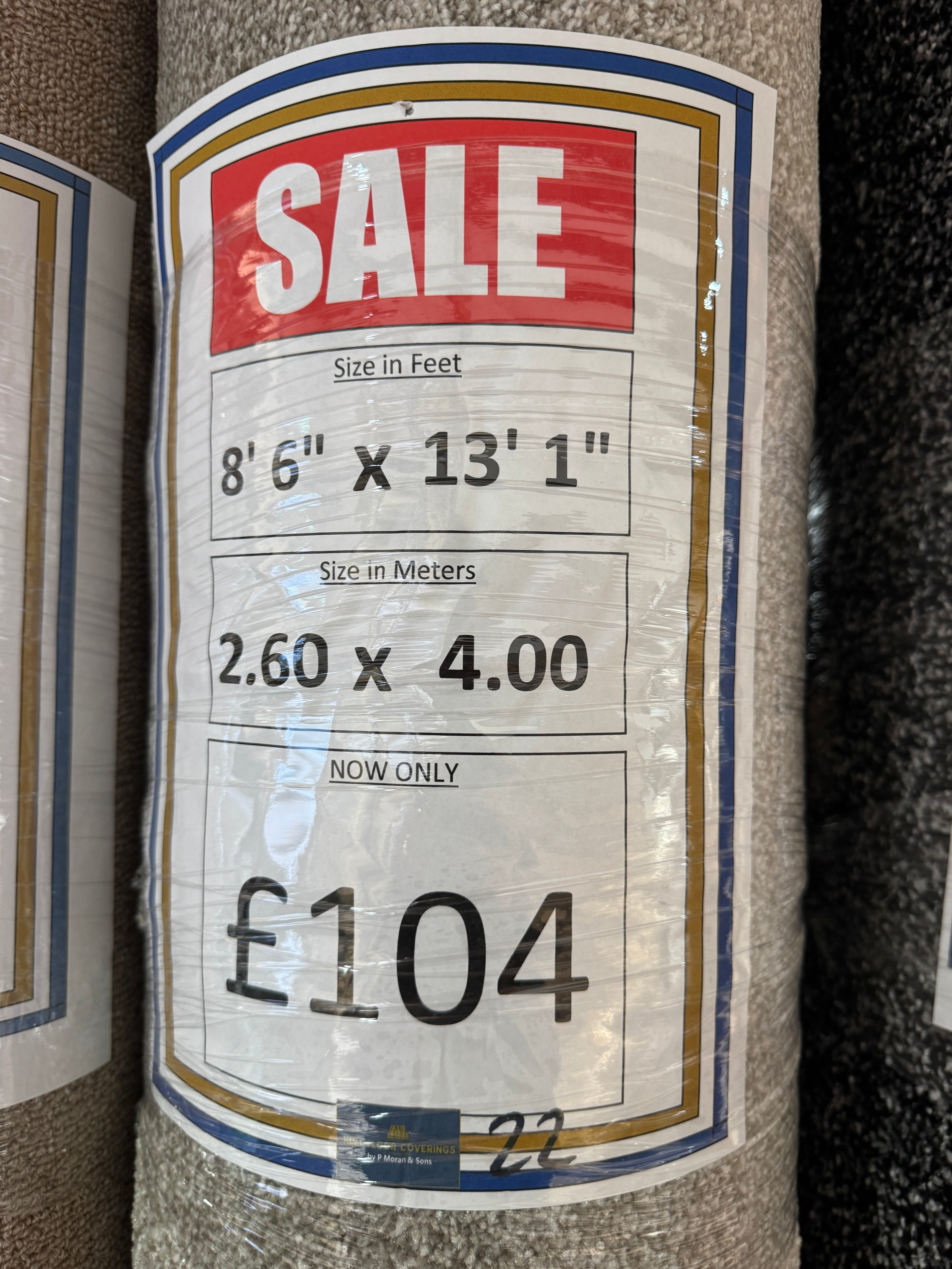 (C22) 2.6 x 4m (8'6"x13'1") Capet Remnant