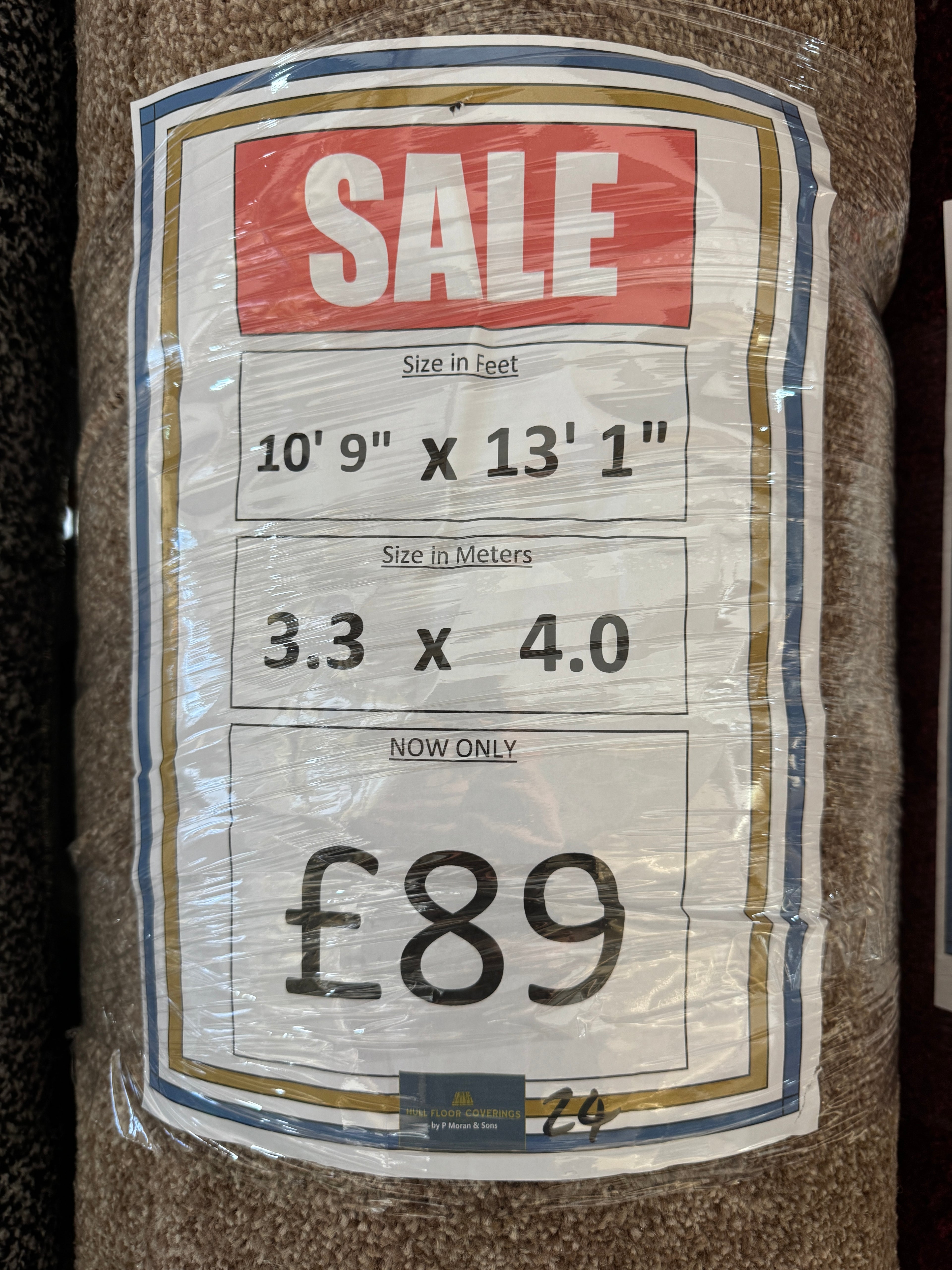 (C24) 3.3 x 4m (10'9"x13'1") Capet Remnant